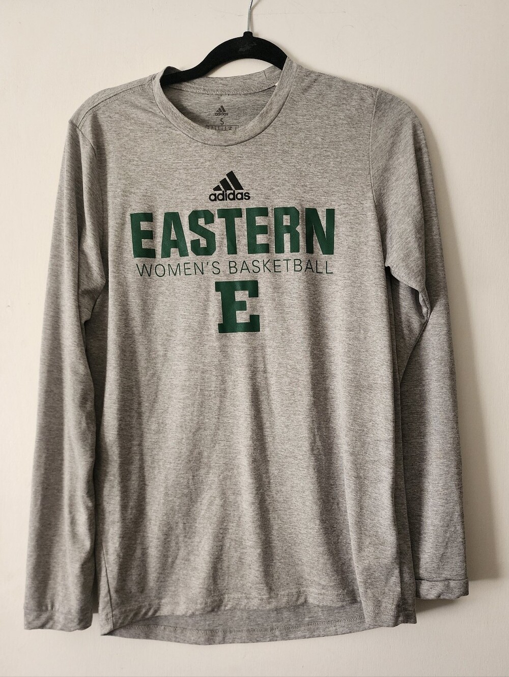 Adidas Gray Long Sleeve Eastern Michigan Women's Basketball Shirt Green Small